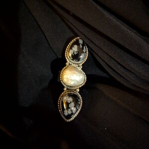 Snowflake Obsidian Ring